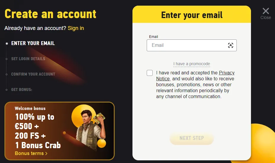 FEZbet registration